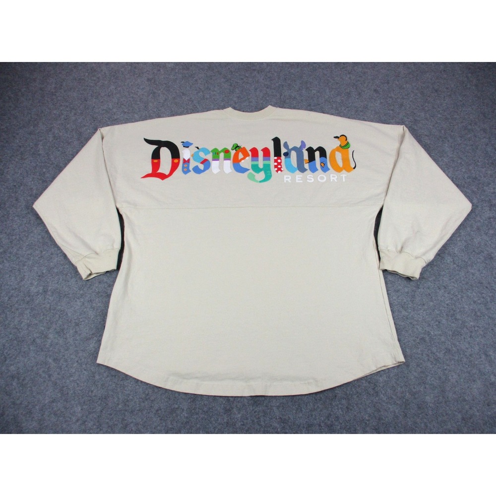 Disney Shirt Extra Large Beige Disneyland Spirit Jersey Character Puff Print